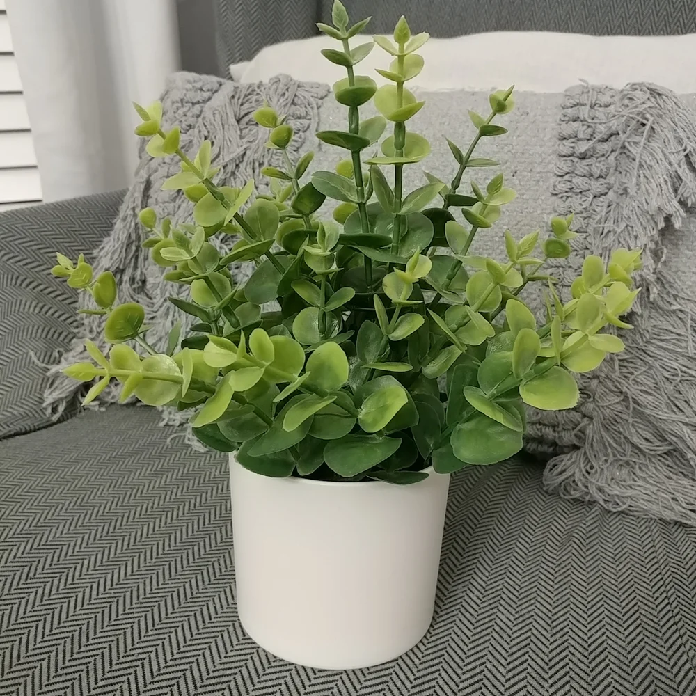 Boxwood Faux Plant Artificial Green Boxwood Arrangement White Planter- Threshold